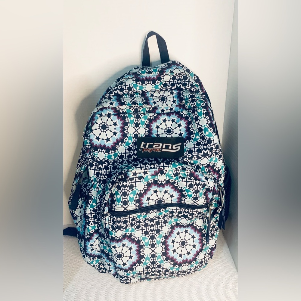 Trans by Jansport Backpack Supermax Navy Blue Moonshine Moroccan 4 Pocket Bag